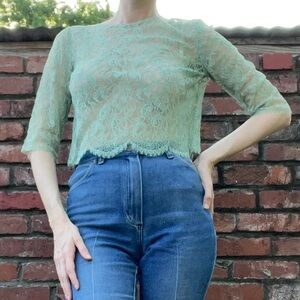 Handmade sheer lace blouse
